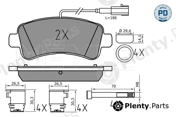 Meyle 0252598721/PD — Brake Pad Set, disc brake MEYLE-PD: Advanced performance and design.