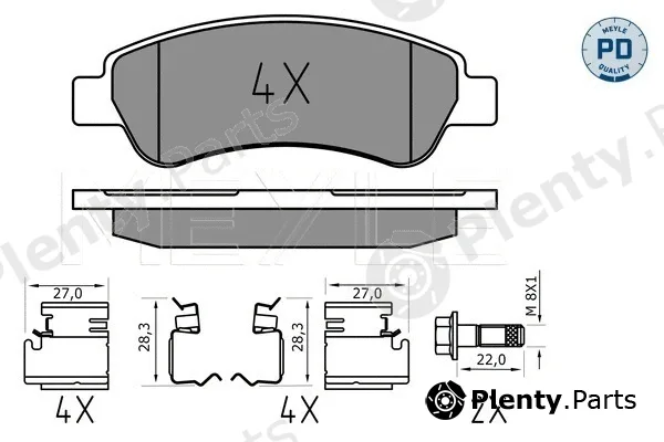 Meyle 0252446519/PD — Brake Pad Set, disc brake MEYLE-PD: Advanced performance and design.