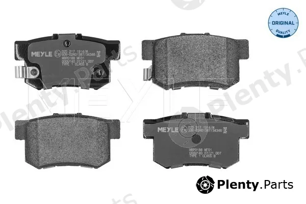 Meyle 0252171914/W — Brake Pad Set, disc brake MEYLE-ORIGINAL: True to OE.