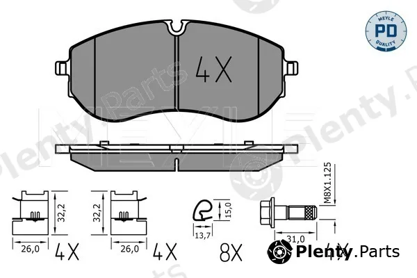 Meyle 0252249320/PD — Brake Pad Set, disc brake MEYLE-PD: Advanced performance and design.