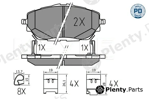 Meyle 0252278218/PD — Brake Pad Set, disc brake MEYLE-PD: Advanced performance and design.