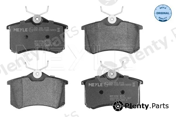 Meyle 0252096115 — Brake Pad Set, disc brake MEYLE-ORIGINAL: True to OE.