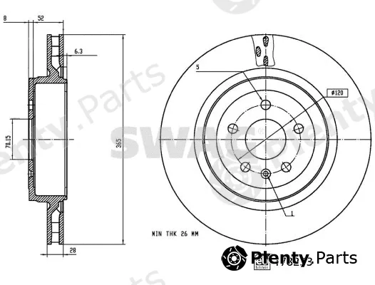 Swag 33107352 — Brake Disc