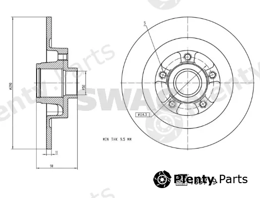 Swag 33110036 — Brake Disc