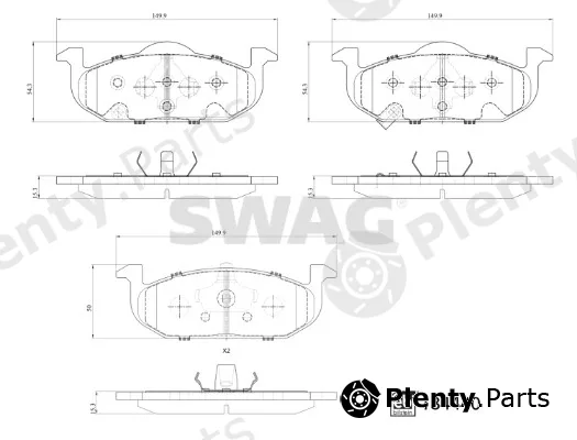 Swag 33109374 — Brake Pad Set, disc brake