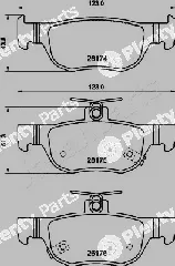 Japanparts PP-320AF — Brake Pad Set, disc brake