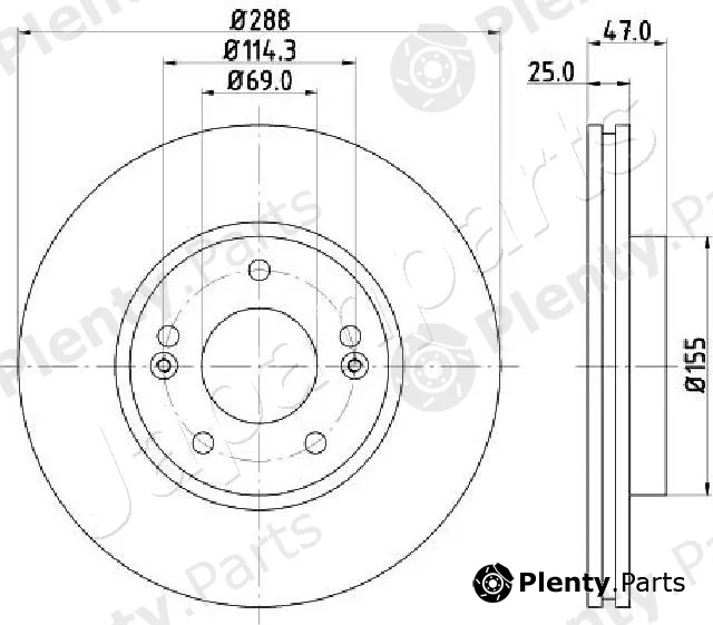Japanparts DI-H35C — Brake Disc