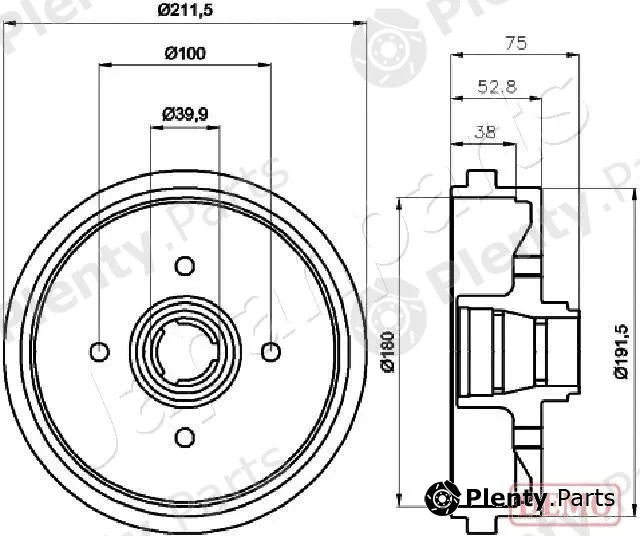 Japanparts TA-0901C — Brake Drum