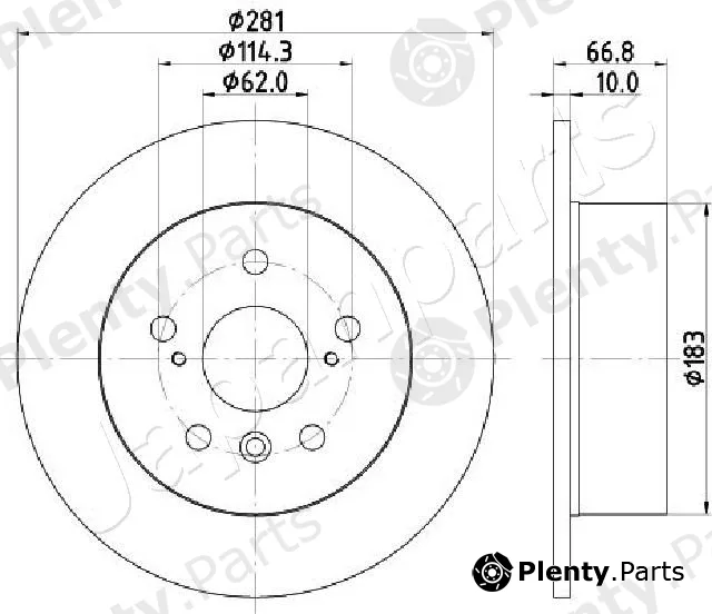 Japanparts DP-256C — Brake Disc