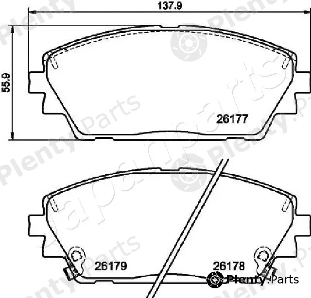 Japanparts PA-3002AF — Brake Pad Set, disc brake