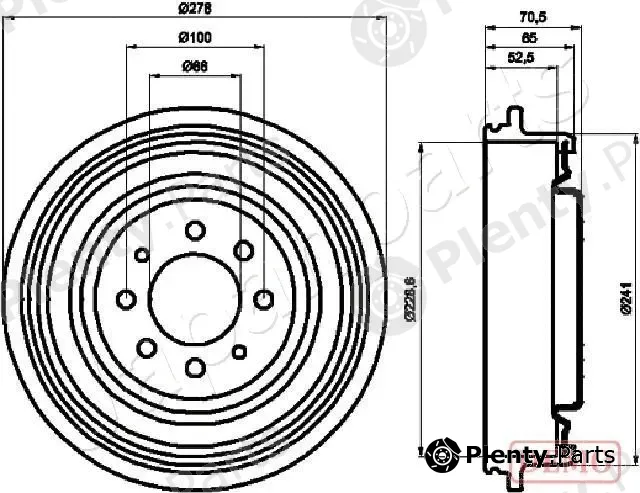 Japanparts TA-0703C — Brake Drum