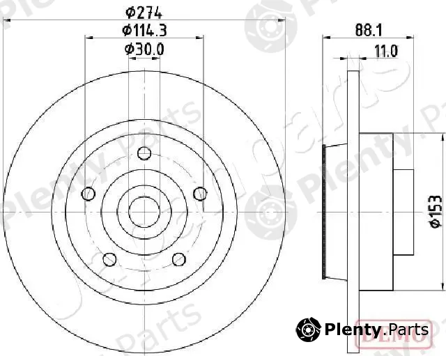 Japanparts DP-0705C — Brake Disc