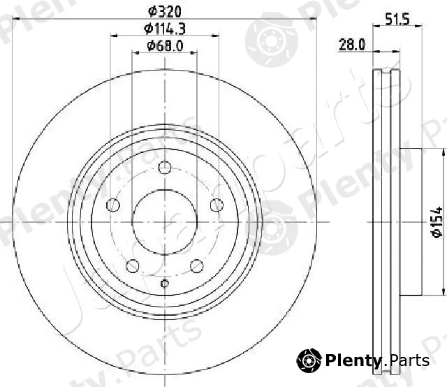 Japanparts DI-368C — Brake Disc