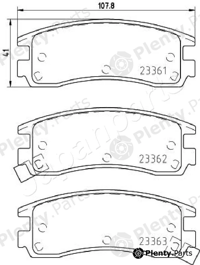 Japanparts PA-W20AF — Brake Pad Set, disc brake