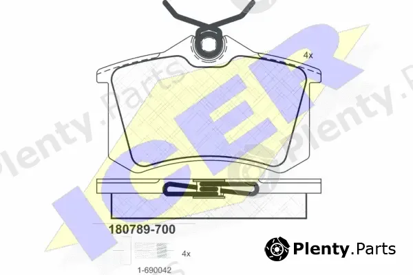 Icer 180789-700 — Brake Pad Set, disc brake