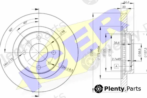 Icer 78BD1073-2 — Brake Disc