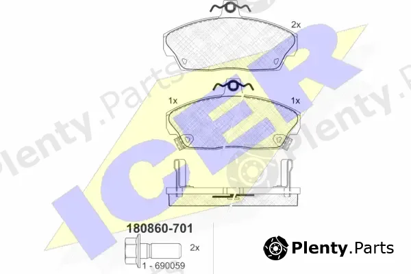 Icer 180860-701 — Brake Pad Set, disc brake