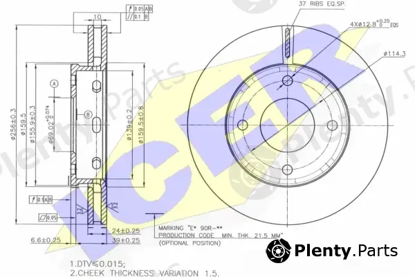Icer 78BD7036-2 — Brake Disc