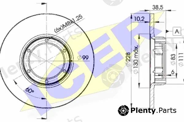 Icer 78BD2500-2 — Brake Disc