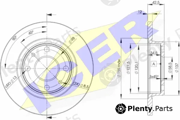 Icer 78BD1071-2 — Brake Disc