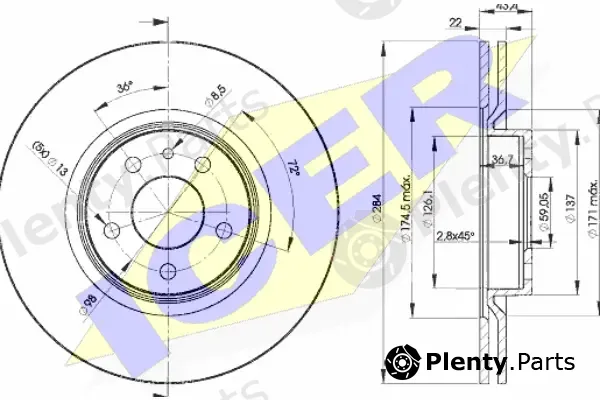Icer 78BD1548-2 — Brake Disc