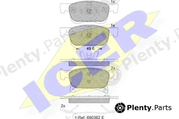 Icer 182221 — Brake Pad Set, disc brake