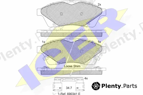 Icer 182144 — Brake Pad Set, disc brake
