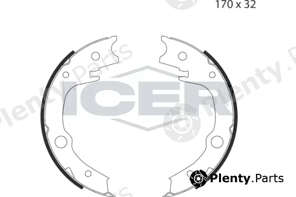 Icer 79PB4041C — Brake Shoe Set, parking brake
