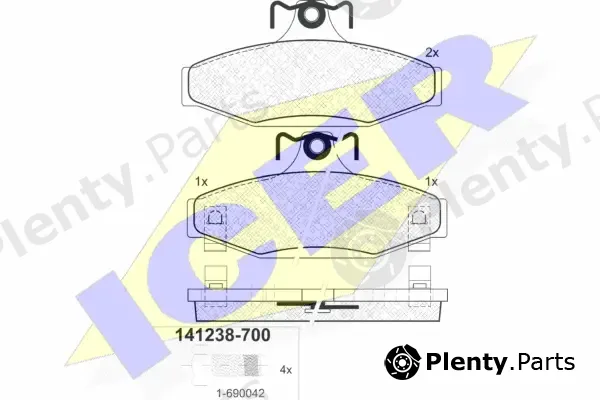 Icer 141238-700 — Brake Pad Set, disc brake