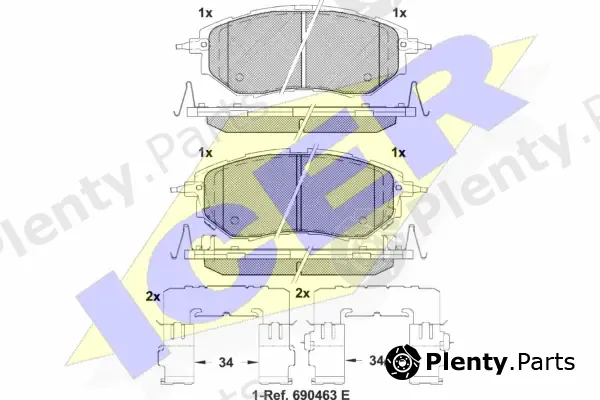 Icer 181697-067 — Brake Pad Set, disc brake