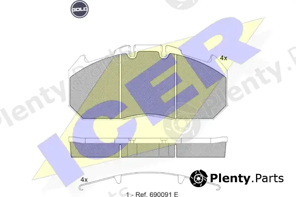 Icer 151405G — Brake Pad Set, disc brake GOLD