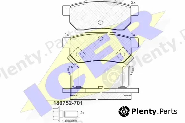 Icer 180752-701 — Brake Pad Set, disc brake