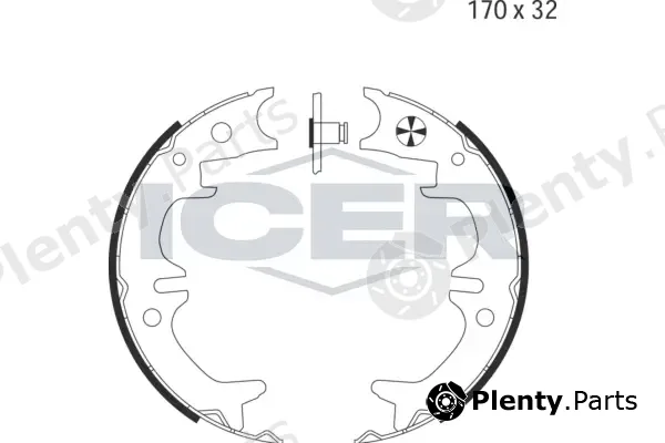 Icer 79PB4040C — Brake Shoe Set, parking brake