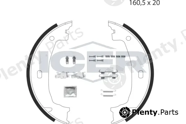 Icer 79PB4001C — Brake Shoe Set, parking brake