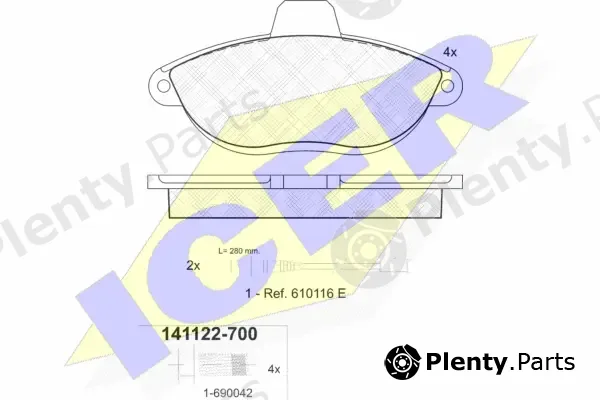 Icer 141122-700 — Brake Pad Set, disc brake
