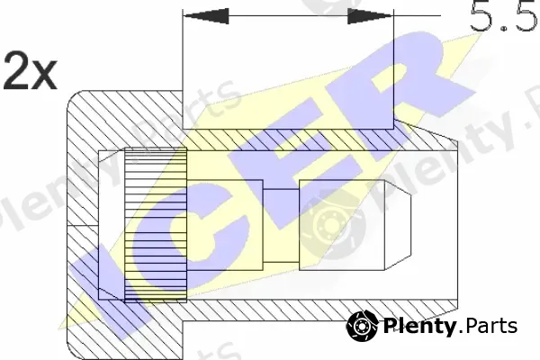 Icer 610055EC — Warning Contact, brake pad wear