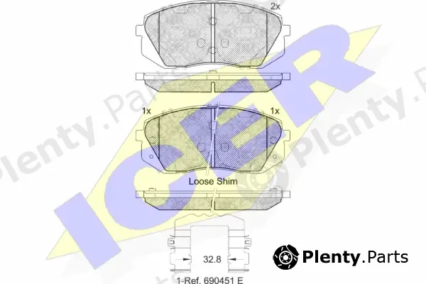 Icer 181826-202 — Brake Pad Set, disc brake