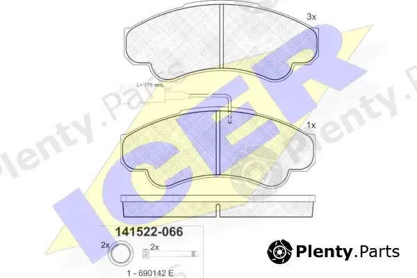 Icer 141522 — Brake Pad Set, disc brake