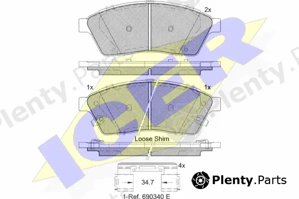 Icer 182143 — Brake Pad Set, disc brake