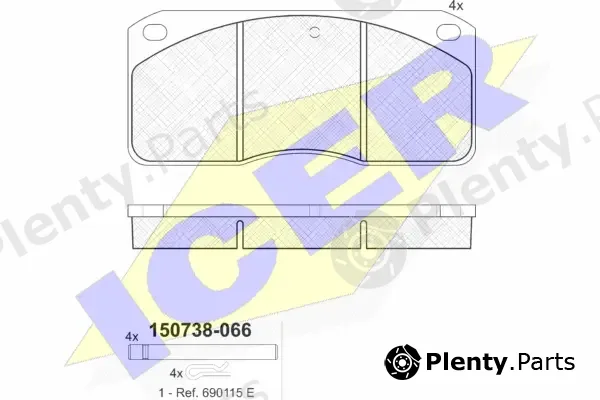 Icer 150738 — Brake Pad Set, disc brake