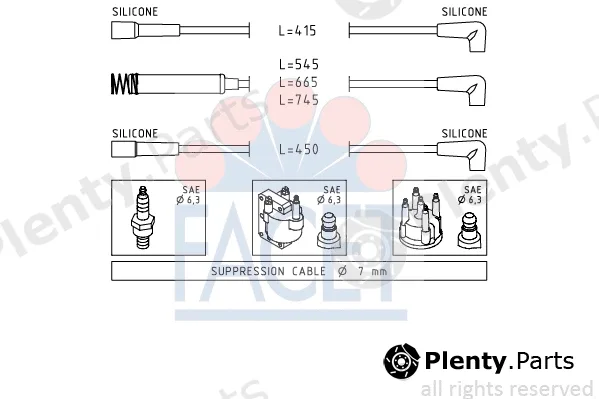 Facet 4.8514 — Ignition Cable Kit Made in Italy - OE Equivalent