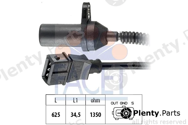 Facet 9.0285 — Sensor, crankshaft pulse Made in Italy - OE Equivalent