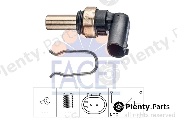 Facet 7.3387 — Sensor, coolant temperature Made in Italy - OE Equivalent