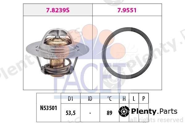 Facet 7.8239 — Thermostat, coolant Made in Italy - OE Equivalent