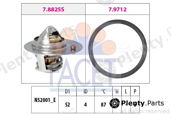 Facet 7.8850 — Thermostat, coolant Made in Italy - OE Equivalent
