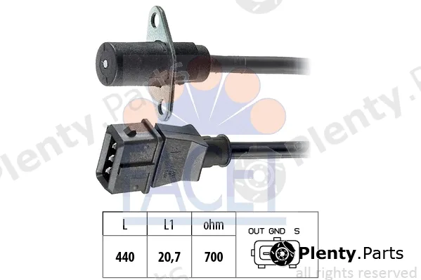 Facet 9.0022 — Sensor, crankshaft pulse Made in Italy - OE Equivalent