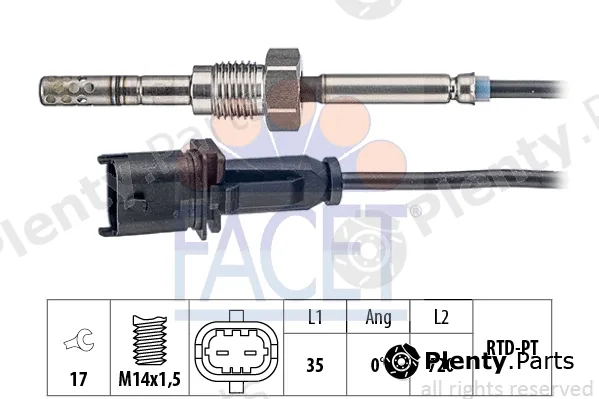 Facet 22.0188 — Sensor, exhaust gas temperature Made in Italy - OE Equivalent