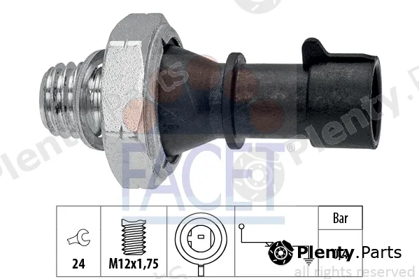 Facet 7.0222 — Oil Pressure Switch Made in Italy - OE Equivalent