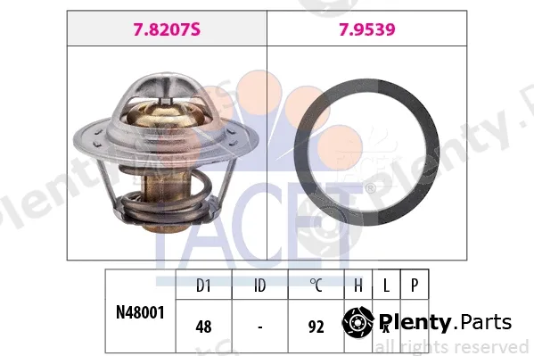 Facet 7.8295 — Thermostat, coolant Made in Italy - OE Equivalent