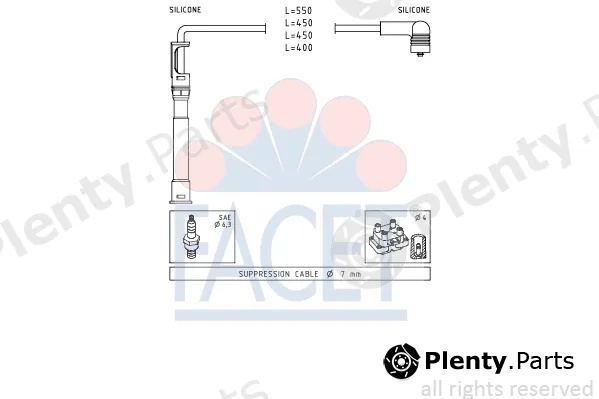 Facet 4.9681 — Ignition Cable Kit Made in Italy - OE Equivalent